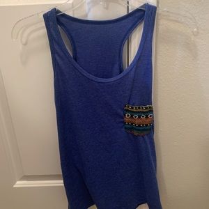 Tank Top with Patterned Pocket